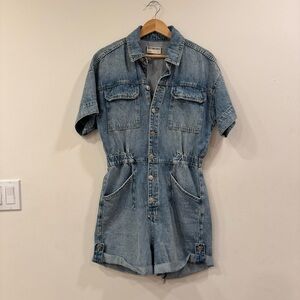 Free People Denim Jean Jumpsuit